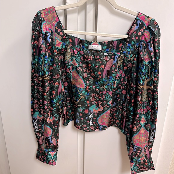 Sandro Ivea printed silk-twill top - Picture 5 of 11